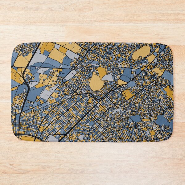 Item preview, Athens Map Pattern in Blue & Gold designed and sold by PatternMaps.