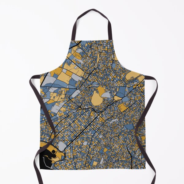 Item preview, Athens Map Pattern in Blue & Gold designed and sold by PatternMaps.