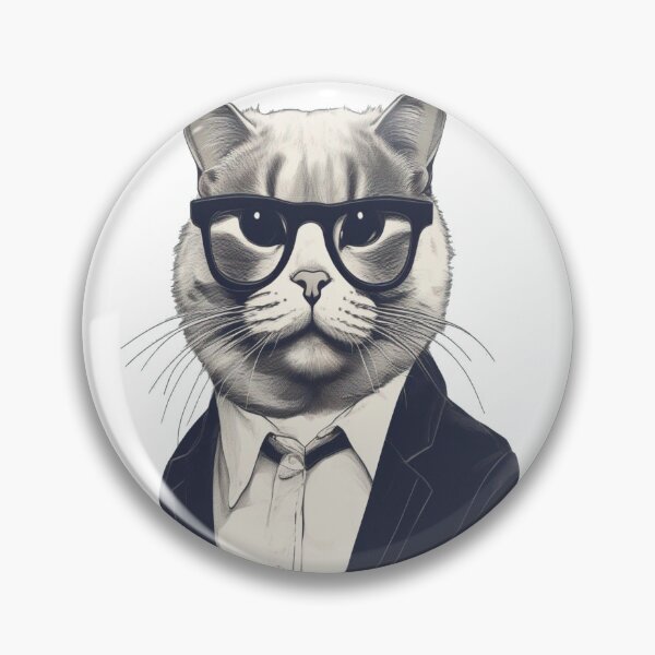Item preview, Smart Cat with Glasses designed and sold by Cacti & Caps.