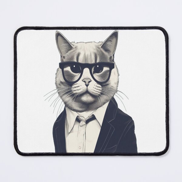 Item preview, Smart Cat with Glasses designed and sold by Cacti & Caps.