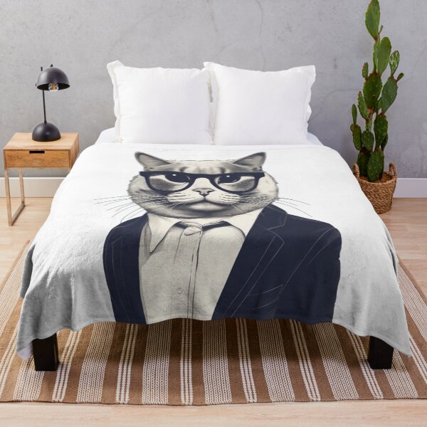Item preview, Smart Cat with Glasses designed and sold by Cacti & Caps.