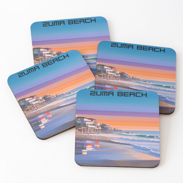 Item preview, Zuma Beach Malibu California Surf Modern Digital Illustration designed and sold by EVAWCollection.