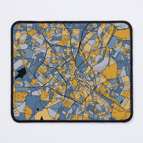 Item preview, Birmingham Map Pattern in Blue & Gold designed and sold by PatternMaps.