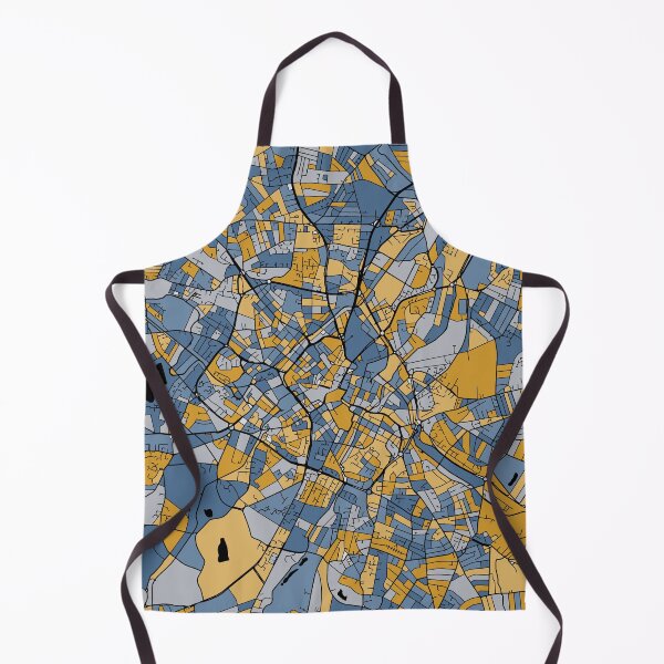 Item preview, Birmingham Map Pattern in Blue & Gold designed and sold by PatternMaps.