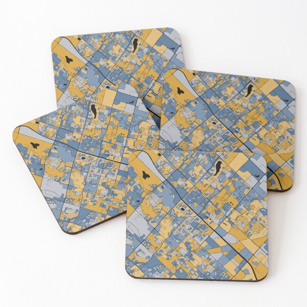Item preview, Brampton Map Pattern in Blue & Gold designed and sold by PatternMaps.