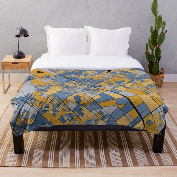 Artikelvorschau, Brampton-Kartenmuster in Blau und Gold entworfen und verkauft von PatternMaps.