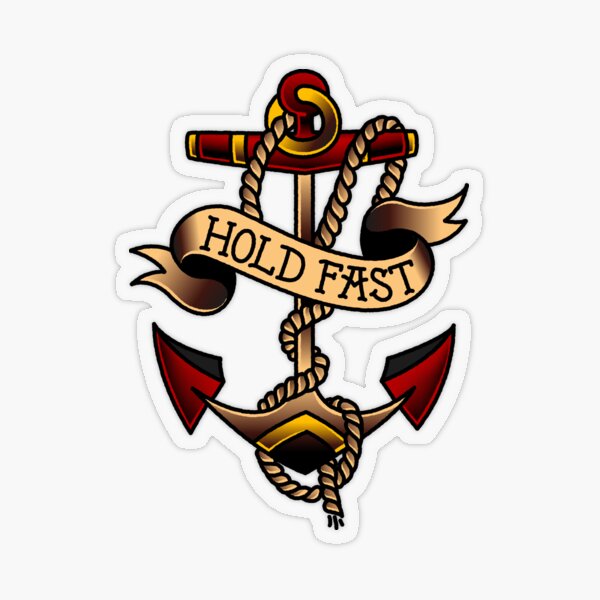American Traditional Hold Fast Anchor Transparent Sticker
