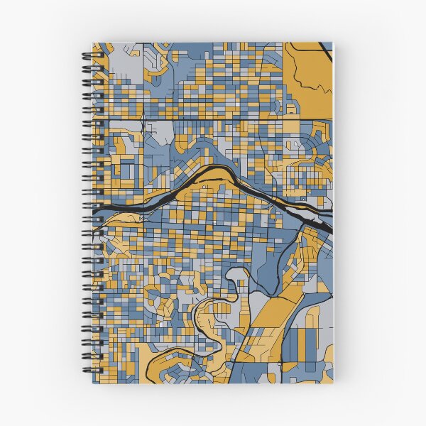 Item preview, Calgary Map Pattern in Blue & Gold designed and sold by PatternMaps.