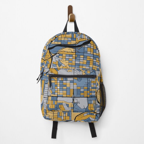 Item preview, Calgary Map Pattern in Blue & Gold designed and sold by PatternMaps.