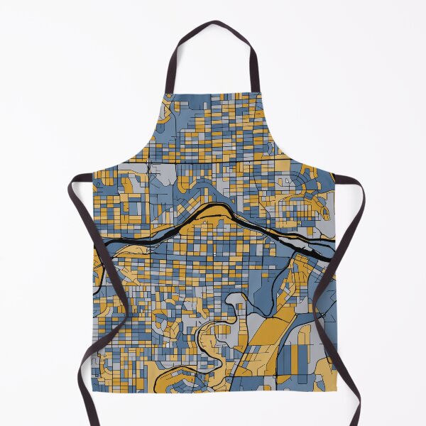 Item preview, Calgary Map Pattern in Blue & Gold designed and sold by PatternMaps.