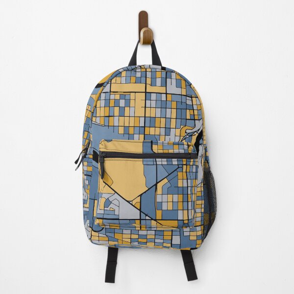 Item preview, Edmonton Map Pattern in Blue & Gold designed and sold by PatternMaps.