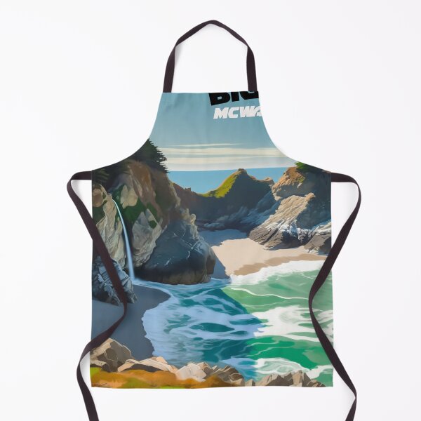 Item preview, Big Sur McWay Falls California Travel Digital Illustration designed and sold by EVAWCollection.