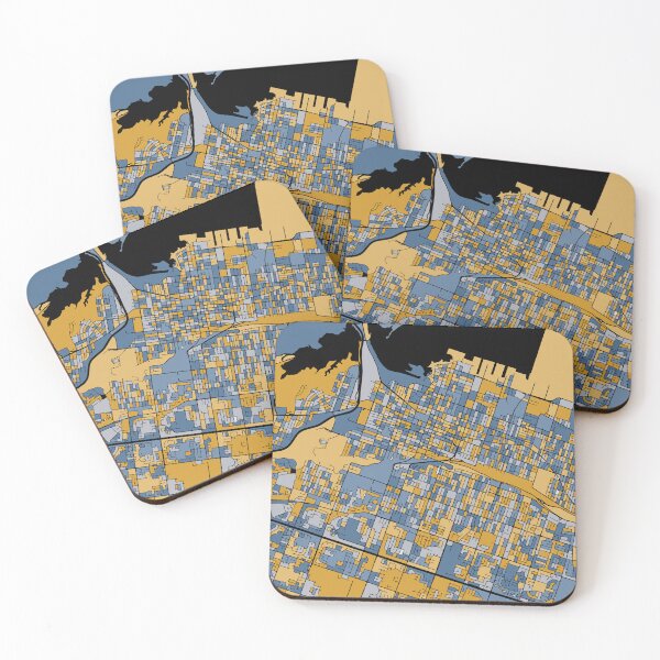 Item preview, Hamilton Map Pattern in Blue & Gold designed and sold by PatternMaps.