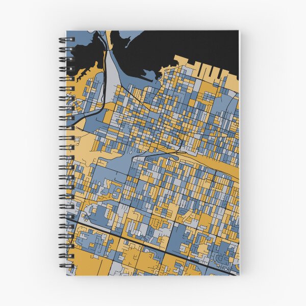 Item preview, Hamilton Map Pattern in Blue & Gold designed and sold by PatternMaps.