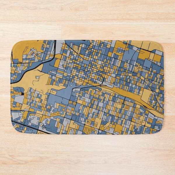 Item preview, Hamilton Map Pattern in Blue & Gold designed and sold by PatternMaps.