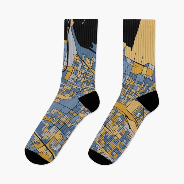 Item preview, Hamilton Map Pattern in Blue & Gold designed and sold by PatternMaps.