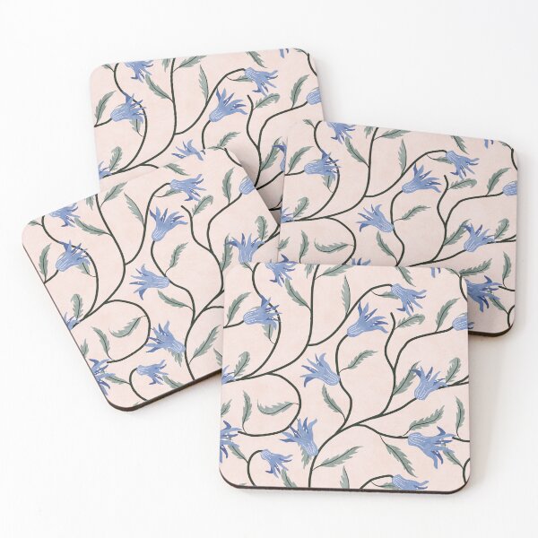 Item preview, Tranquil Serenity: Bluebell Floral Bliss on a Pale Canvas designed and sold by Superdoodledo.