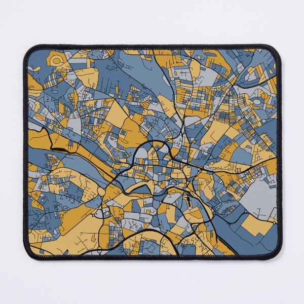 Item preview, Leeds Map Pattern in Blue & Gold designed and sold by PatternMaps.