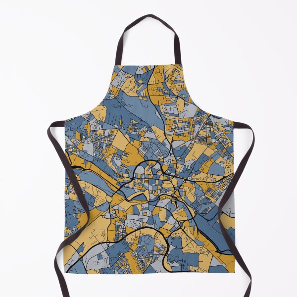 Item preview, Leeds Map Pattern in Blue & Gold designed and sold by PatternMaps.