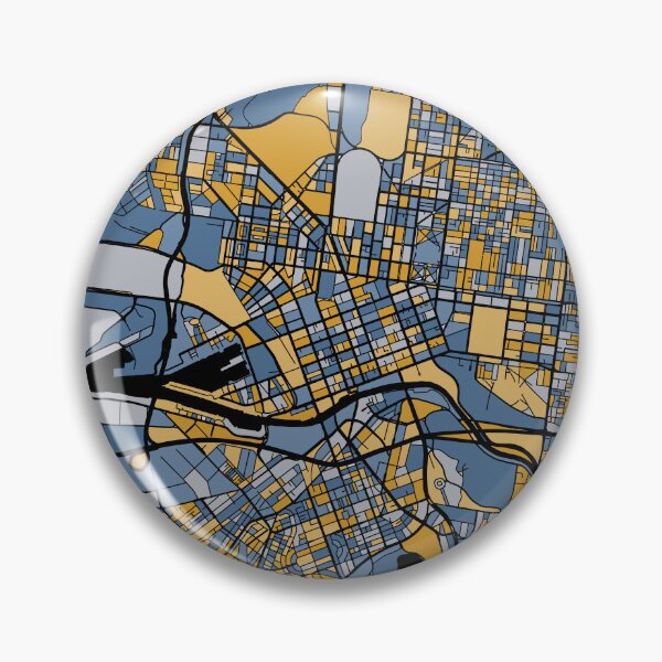 Item preview, Patrón de mapa de Melbourne en azul y dorado designed and sold by PatternMaps.