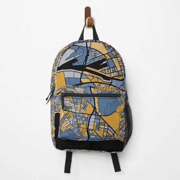 Item preview, Melbourne Map Pattern in Blue & Gold designed and sold by PatternMaps.