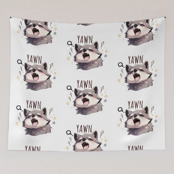 Item preview, Tired Raccoon Sticker and T-shirt design by Zeesdesign designed and sold by ZEESDESIGN.