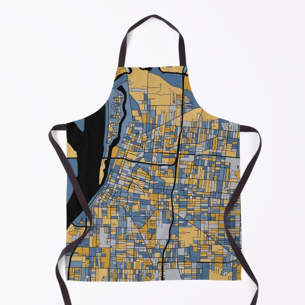 Item preview, Memphis Map Pattern in Blue & Gold designed and sold by PatternMaps.