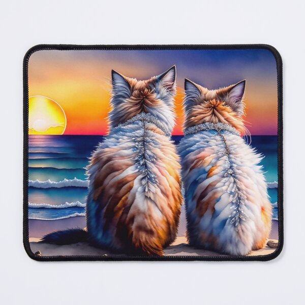 Item preview, Two cats watching the gorgeous sunset designed and sold by m-y-A-I-A-R-T-.
