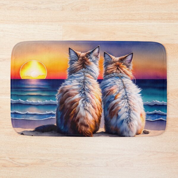 Item preview, Two cats watching the gorgeous sunset designed and sold by M-Y-A-R-T-.