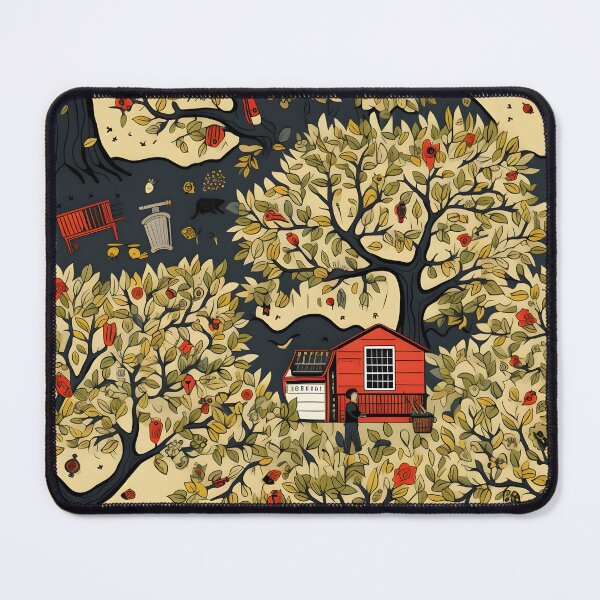 Item preview, Apple Autumn Glory—Red Barn and the Golden Hue of Autumn. Fall Fashion. Seamless Pattern. designed and sold by ignasirus.