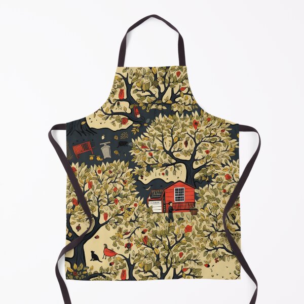 Item preview, Apple Autumn Glory—Red Barn and the Golden Hue of Autumn. Fall Fashion. Seamless Pattern. designed and sold by ignasirus.