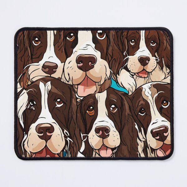 Item preview, English Springer Spaniel Cartoon Collage designed and sold by BellaRosie Emporium.