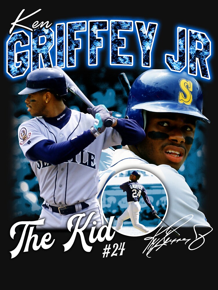 Retro Ken Griffey Jr Seattle Mariners THROWBACK Blue MLB Jersey Mens SIZE  XL