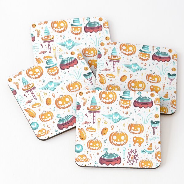 Item preview, Halloween pumpkins with background seamless pattern designed and sold by MrBoxStudio.