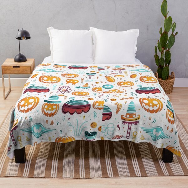 Item preview, Halloween pumpkins with background seamless pattern designed and sold by MrBoxStudio.