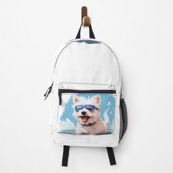 Item preview, White Dog with Glasses on the Beach designed and sold by Lajon97.