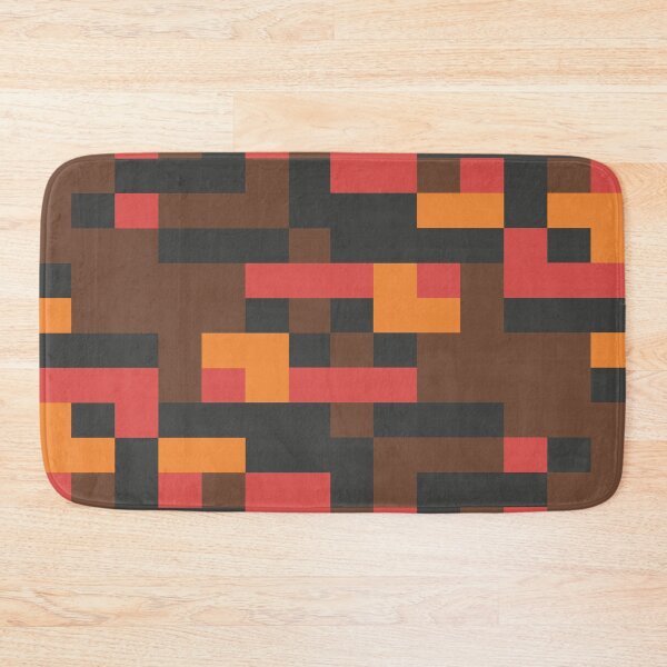 Item preview, Squirrel Shroom Party // Vintage Autumn Gingham Forest Retro 1980s Geometric Cluster Pattern 8bit Pixel Art designed and sold by mixedpixels.