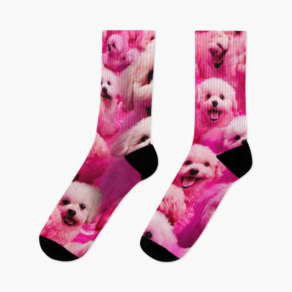 Item preview, Adorable Pink Puppy Bichon Frise Smiling designed and sold by BellaRosie Emporium.