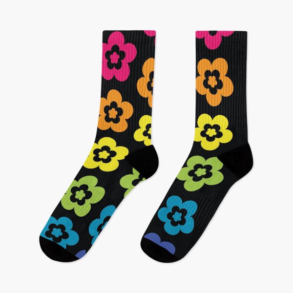 Item preview, flower, floral, colorful, rainbow, black designed and sold by mintdiamond21.
