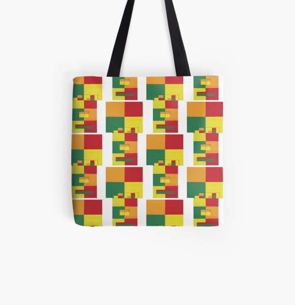 Fro Square Repeat (Facemadics colorful contemporary abstract face) All Over Print Tote Bag