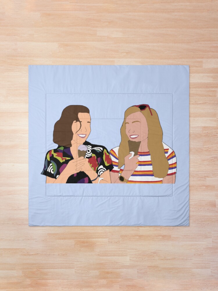 Thumbnail 1 of 6, Comforter, Eleven and max stranger things designed and sold by vyascreations.