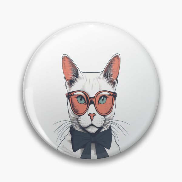 Item preview, Clever white cat designed and sold by Cacti & Caps.
