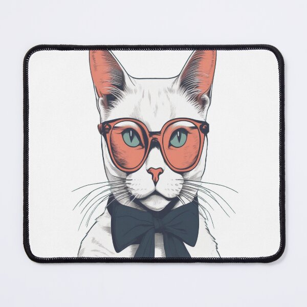 Item preview, Clever white cat designed and sold by Cacti & Caps.