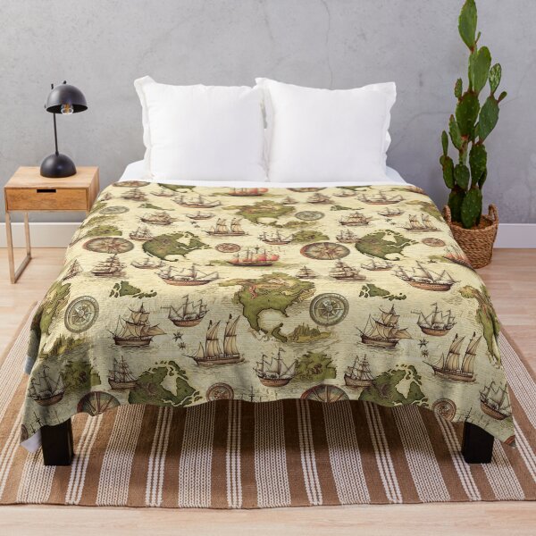 Item preview, Vintage map pattern designed and sold by Alessandro Remo Mazzoni Remotextiles.