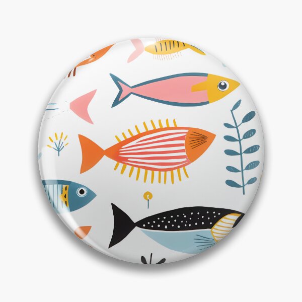 Artikelvorschau, Bunte Fische auf weißem Hintergrund. entworfen und verkauft von Cha-house.