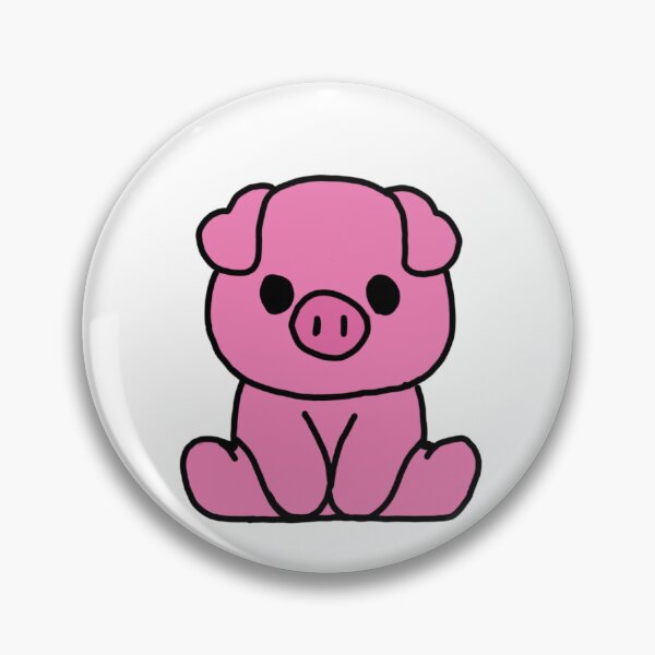 Aperçu de l'œuvre cochon kawaii mignon rose créée et vendue par Wickystickers.