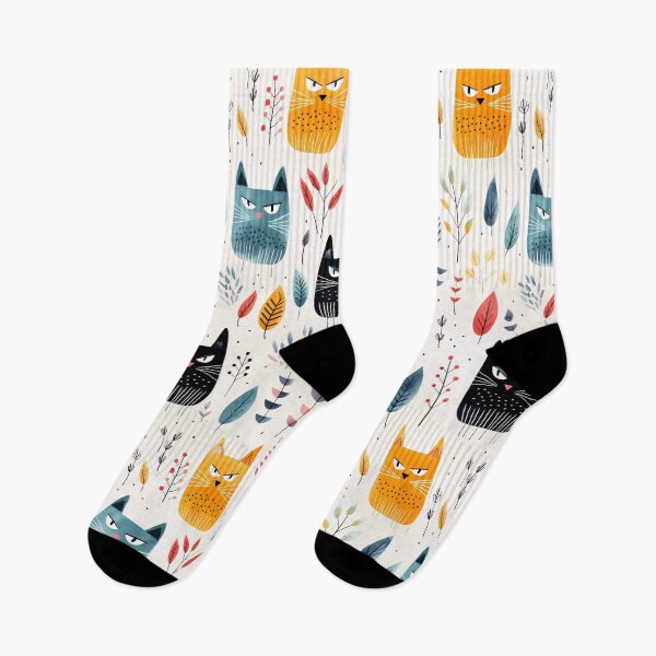 Item preview, Angry Cats in 60s Scandinavian Minimalism Style designed and sold by candlewithhare.