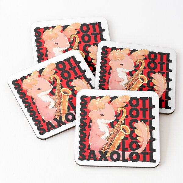 Item preview, Red Saxolotl Axolotl Sticker Design with Hard Edges by ZeesDesign on Redbubble designed and sold by ZEESDESIGN.