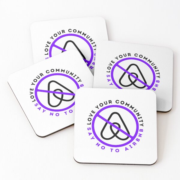 Item preview, Love Your Community, Say No To Airbnb - Anti Airbnb Purple designed and sold by SassyArtistry.