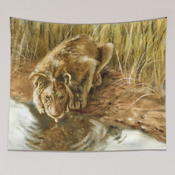 Item preview, Drinking Lion designed and sold by TheArtCave.